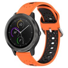 Per Garmin Vivoactive3 Cinturino in silicone bicolore traspirante da 20 mm (arancione + nero)
