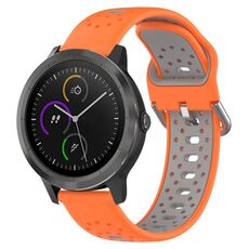 Per Garmin Vivoactive3 Cinturino in silicone bicolore traspirante da 20 mm (arancione + grigio)