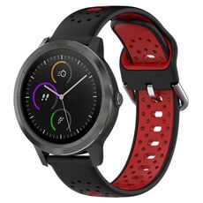 Per Garmin Vivoactive3 Cinturino in silicone bicolore traspirante da 20 mm (nero + rosso)