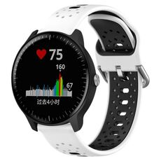 Per Garmin Vivoactive3 Music Cinturino in silicone bicolore traspirante da 20 mm (bianco + nero)