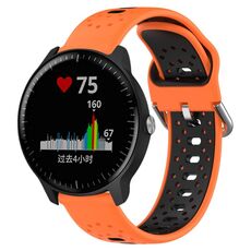 Per Garmin Vivoactive3 Music Cinturino in silicone bicolore traspirante da 20 mm (arancione + nero)