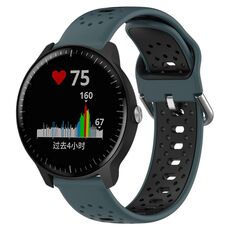 Per Garmin Vivoactive3 Music Cinturino in silicone bicolore traspirante da 20 mm (verde oliva + nero)