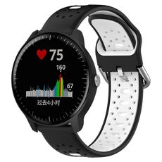 Per Garmin Vivoactive3 Music Cinturino in silicone bicolore traspirante da 20 mm (nero + bianco)