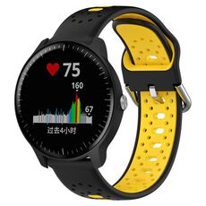 Per Garmin Vivoactive3 Music Cinturino in silicone bicolore traspirante da 20 mm (nero + giallo)