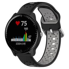Per Garmin Vivoactive3 Music Cinturino in silicone bicolore traspirante da 20 mm (nero + grigio)