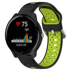 Per Garmin Vivoactive3 Music Cinturino in silicone bicolore traspirante da 20 mm (nero + verde lime)