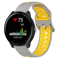 Per Garmin Vivoactive3 Music Cinturino in silicone bicolore traspirante da 20 mm (grigio + giallo)
