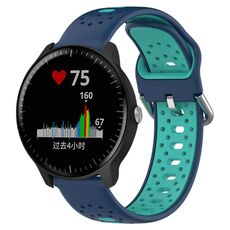 Per Garmin Vivoactive3 Music Cinturino in silicone bicolore traspirante da 20 mm (blu + verde acqua)