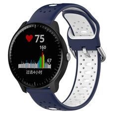 Per Garmin Vivoactive3 Music Cinturino in silicone bicolore traspirante da 20 mm (blu notte + bianco)