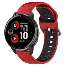 Per Garmin Venu 2 Plus Cinturino in silicone bicolore traspirante da 20 mm (rosso + nero)
