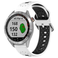 Per Garmin Approach S40 Cinturino in silicone bicolore traspirante da 20 mm (bianco + nero)