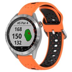 Per Garmin Approach S40 Cinturino in silicone bicolore traspirante da 20 mm (arancione + nero)
