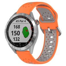 Per Garmin Approach S40 Cinturino in silicone bicolore traspirante da 20 mm (arancione + grigio)