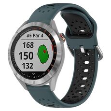 Per Garmin Approach S40 Cinturino in silicone bicolore traspirante da 20 mm (verde oliva + nero)
