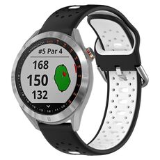 Per Garmin Approach S40 Cinturino in silicone bicolore traspirante da 20 mm (nero + bianco)