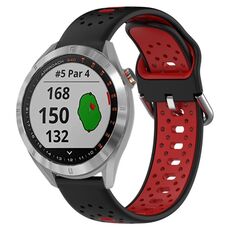 Per Garmin Approach S40 Cinturino in silicone bicolore traspirante da 20 mm (nero + rosso)
