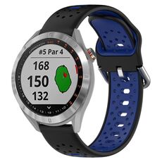 Per Garmin Approach S40 Cinturino in silicone bicolore traspirante da 20 mm (nero + blu)