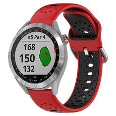 Per Garmin Approach S40 Cinturino in silicone bicolore traspirante da 20 mm (rosso + nero)