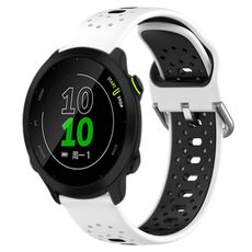 Per Garmin Forerunner 158 Cinturino in silicone bicolore traspirante da 20 mm (bianco + nero)