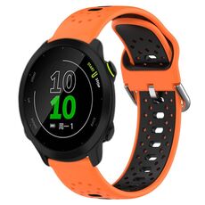 Per Garmin Forerunner 158 Cinturino in silicone bicolore traspirante da 20 mm (arancione + nero)