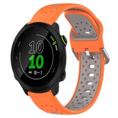 Per Garmin Forerunner 158 Cinturino in silicone bicolore traspirante da 20 mm (arancione + grigio)