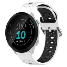Per Garmin Forerunner 55 Cinturino in silicone bicolore traspirante da 20 mm (bianco + nero)