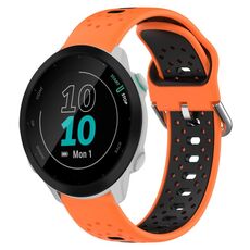 Per Garmin Forerunner 55 Cinturino in silicone bicolore traspirante da 20 mm (arancione + nero)