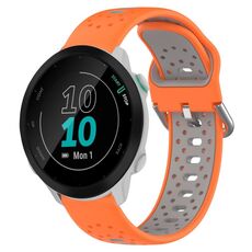 Per Garmin Forerunner 55 Cinturino in silicone bicolore traspirante da 20 mm (arancione + grigio)