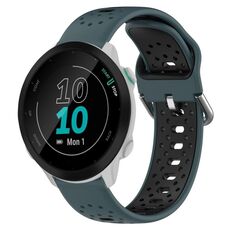Per Garmin Forerunner 55 Cinturino in silicone bicolore traspirante da 20 mm (verde oliva + nero)