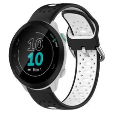 Per Garmin Forerunner 55 Cinturino in silicone bicolore traspirante da 20 mm (nero + bianco)