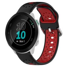 Per Garmin Forerunner 55 Cinturino in silicone bicolore traspirante da 20 mm (nero + rosso)
