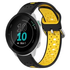 Per Garmin Forerunner 55 Cinturino in silicone bicolore traspirante da 20 mm (nero + giallo)