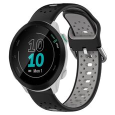 Per Garmin Forerunner 55 Cinturino in silicone bicolore traspirante da 20 mm (nero + grigio)