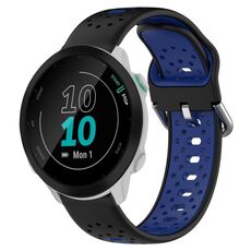Per Garmin Forerunner 55 Cinturino in silicone bicolore traspirante da 20 mm (nero + blu)
