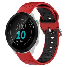 Per Garmin Forerunner 55 Cinturino in silicone bicolore traspirante da 20 mm (rosso + nero)