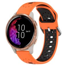 Per Garmin Venu Cinturino in silicone bicolore traspirante da 20 mm (arancione + nero)