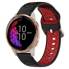 Per Garmin Venu Cinturino in silicone bicolore traspirante da 20 mm (nero + rosso)
