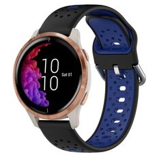 Per Garmin Venu Cinturino in silicone bicolore traspirante da 20 mm (nero + blu)