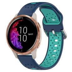 Per Garmin Venu Cinturino in silicone bicolore traspirante da 20 mm (blu + verde acqua)