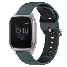 Per Garmin Venu SQ Cinturino in silicone bicolore traspirante da 20 mm (verde oliva + nero)