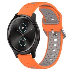 Per Garmin VivoMove Style Cinturino in silicone bicolore traspirante da 20 mm (arancione + grigio)