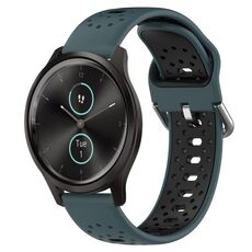 Per Garmin VivoMove Style Cinturino in silicone bicolore traspirante da 20 mm (verde oliva + nero)