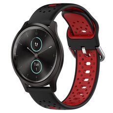 Per Garmin VivoMove Style Cinturino in silicone bicolore traspirante da 20 mm (nero + rosso)