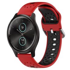Per Garmin VivoMove Style Cinturino in silicone bicolore traspirante da 20 mm (rosso + nero)