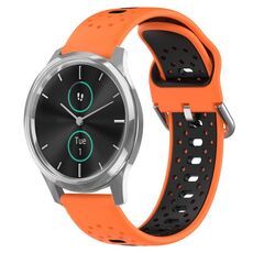 Per Garmin VivoMove Luxe Cinturino in silicone bicolore traspirante da 20 mm (arancione + nero)