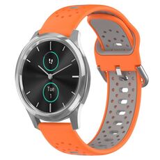 Per Garmin VivoMove Luxe Cinturino in silicone bicolore traspirante da 20 mm (arancione + grigio)
