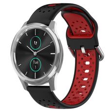 Per Garmin VivoMove Luxe Cinturino in silicone bicolore traspirante da 20 mm (nero + rosso)