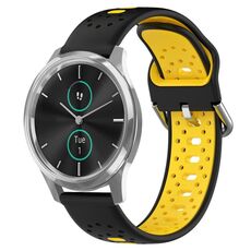 Per Garmin VivoMove Luxe Cinturino in silicone bicolore traspirante da 20 mm (nero + giallo)