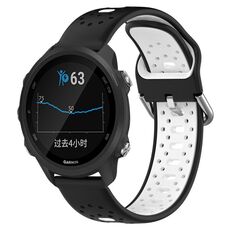 Per Garmin Forerunner 245 Cinturino in silicone bicolore traspirante da 20 mm (nero + bianco)