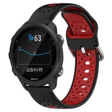 Per Garmin Forerunner 245 Cinturino in silicone bicolore traspirante da 20 mm (nero + rosso)